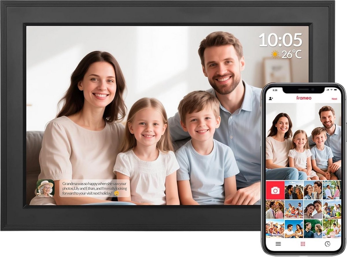 Digitale fotolijst - Fotolijstje met WiFi - Touchscreen - 10.1 inch - Modern