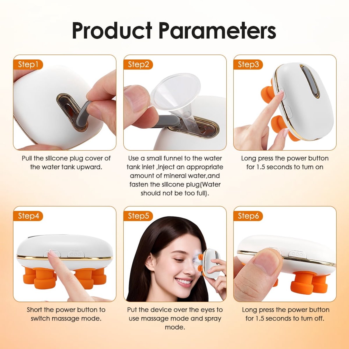 Elektrische Nano-Stoom Oogmassager met 3 Vibratiestanden - afbeelding 3