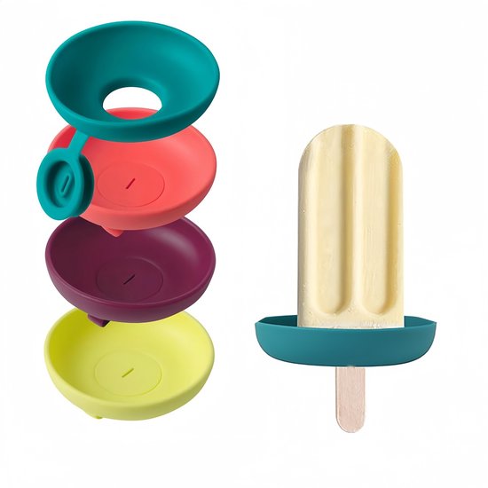 Foto: Ijsjeshouders 4 stuks druppelvrije ijslollyhouder siliconen stop drip ijshoorntje opvangbankje ijs eten kinderen ijsstand geschikt voor ijslolly s en ijsrepen