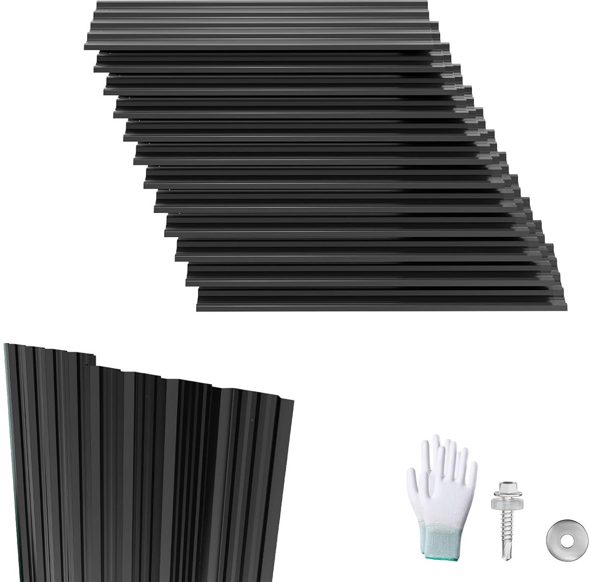 12-pack trapezium dakplaten 7m² verzinkt staal voor schuur en carport