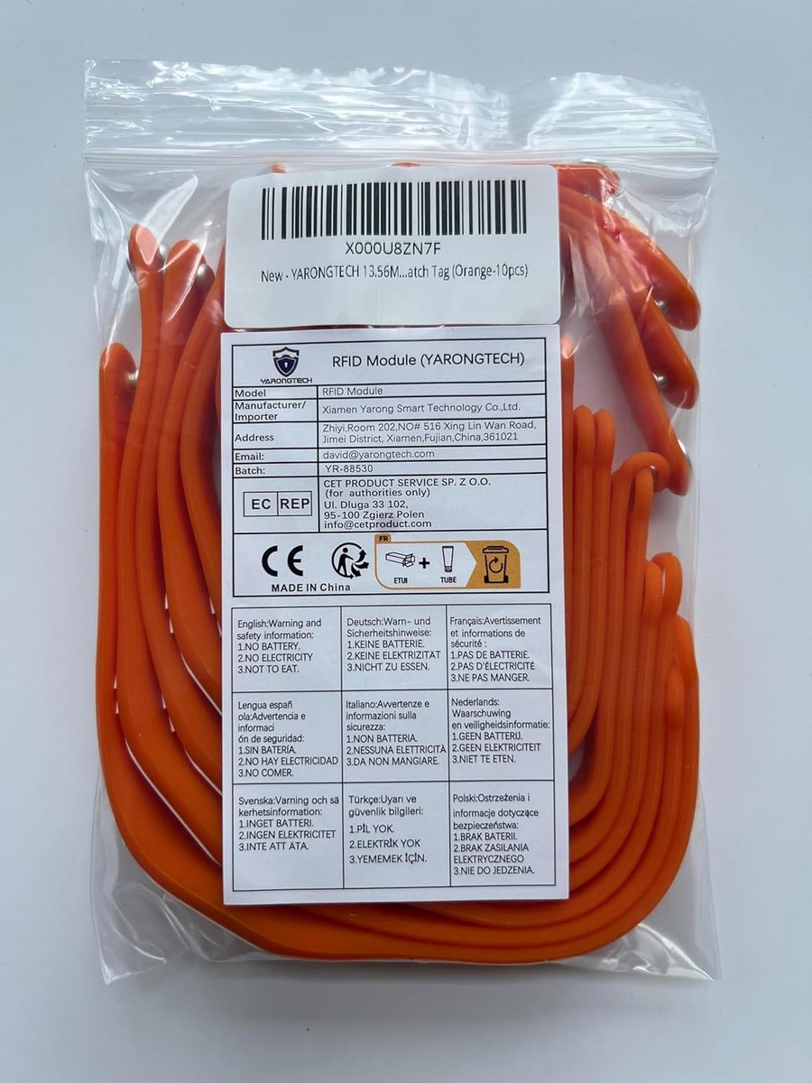 Verstelbare RFID Polsband 13.56MHz M1 S50 Chip Horloge Tag (Pack van 10)