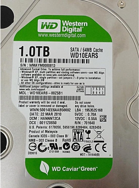 Interne Harde Schijf 1TB SATA 3.5 inch voor Desktop PC van Merkloos — afbeelding 2