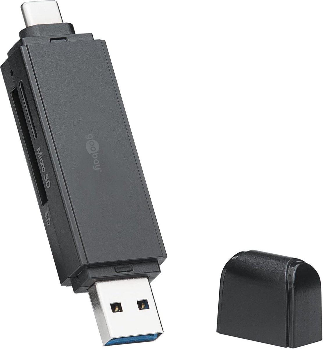 2-in-1 USB C en USB 3.0 Kaartlezer voor SD en Micro SD