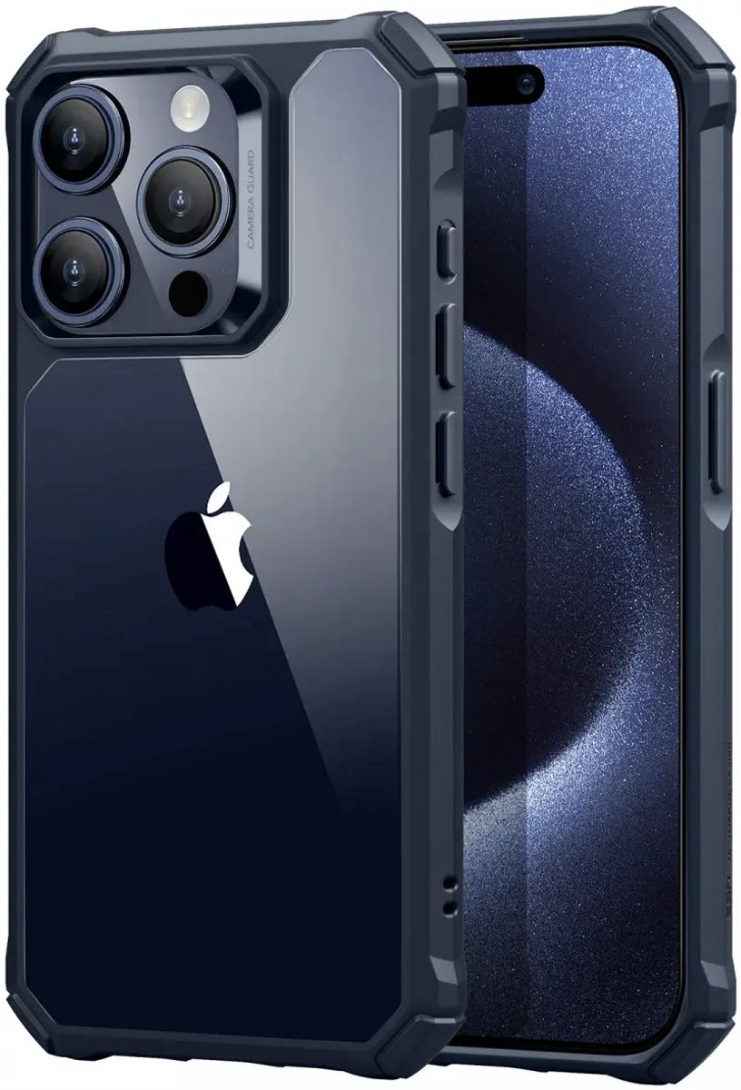 ESR Air Armor Hoesje Geschikt voor Apple iPhone 15 Pro Max Back Cover Clear Blauw