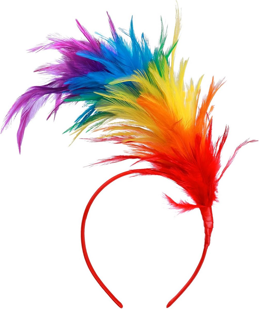 Regenboog Veren Oosters Hoofdband Stijl Jaren 20 Flapper Kostuum Accessoire