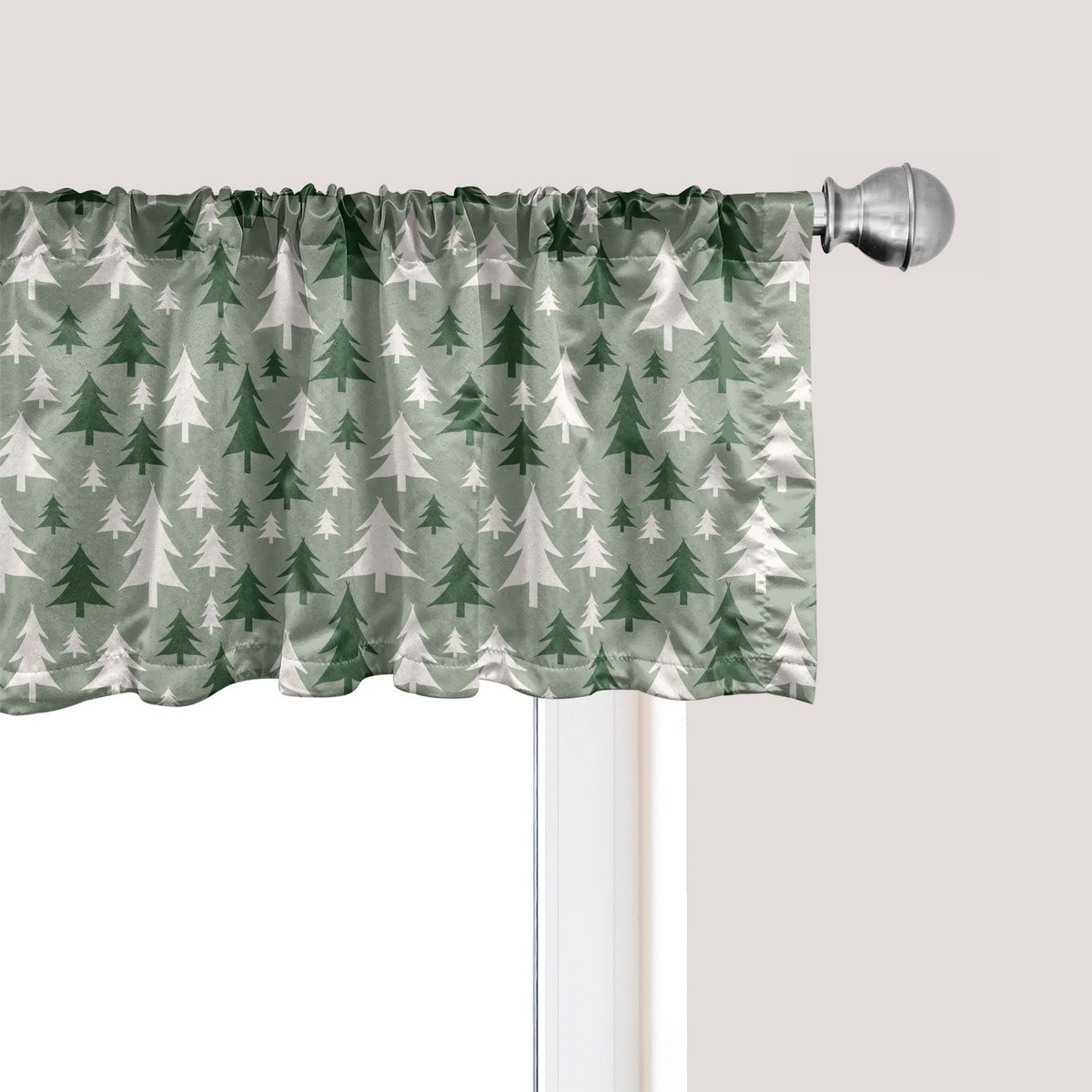ABAKUHAUS Kerstraamvalletje, Gordijnvalletje voor Keuken en Slaapkamer met Tunnelzoom, 137 cm x 30 cm, Reseda Groen
