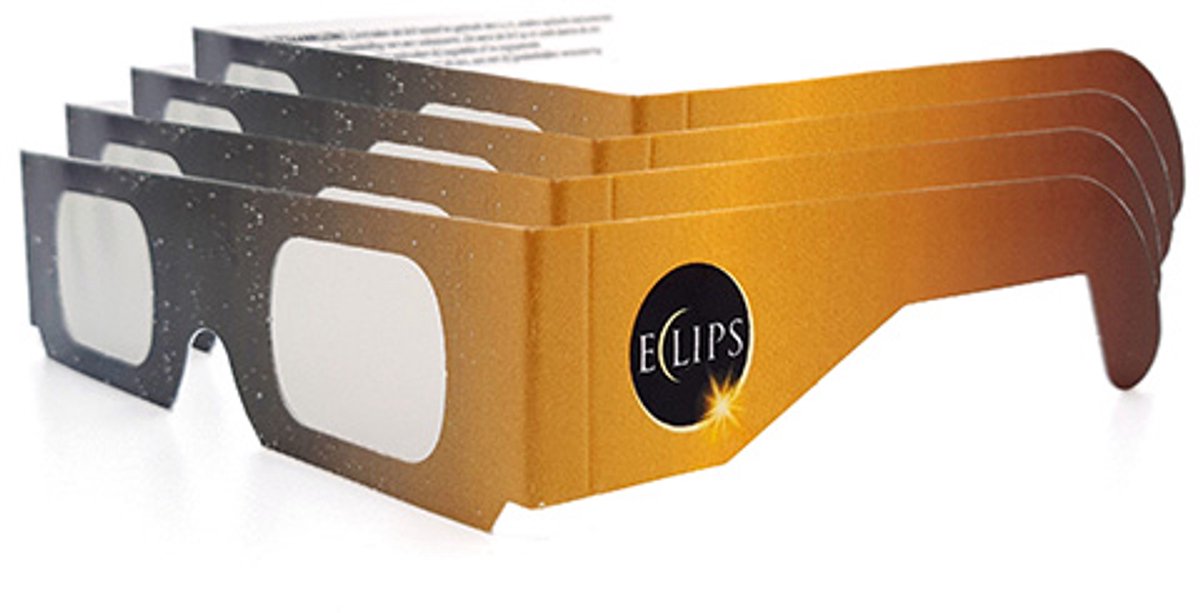 Eclipsbril Zonsverduistering - Veilig - 4 Stuks - ISO & CE