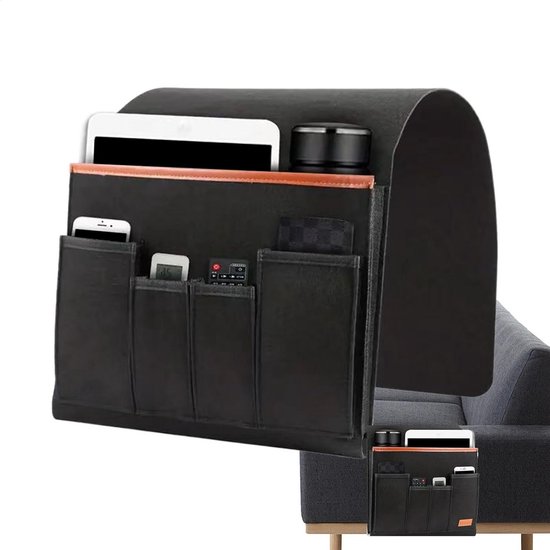 Stoel Armsteun Organizer - Bank Organizer - Afstandsbediening Opbergen - Veelzijdige Opbergoplossing - 32 x 25 x 5 cm - Zwart — afbeelding 5