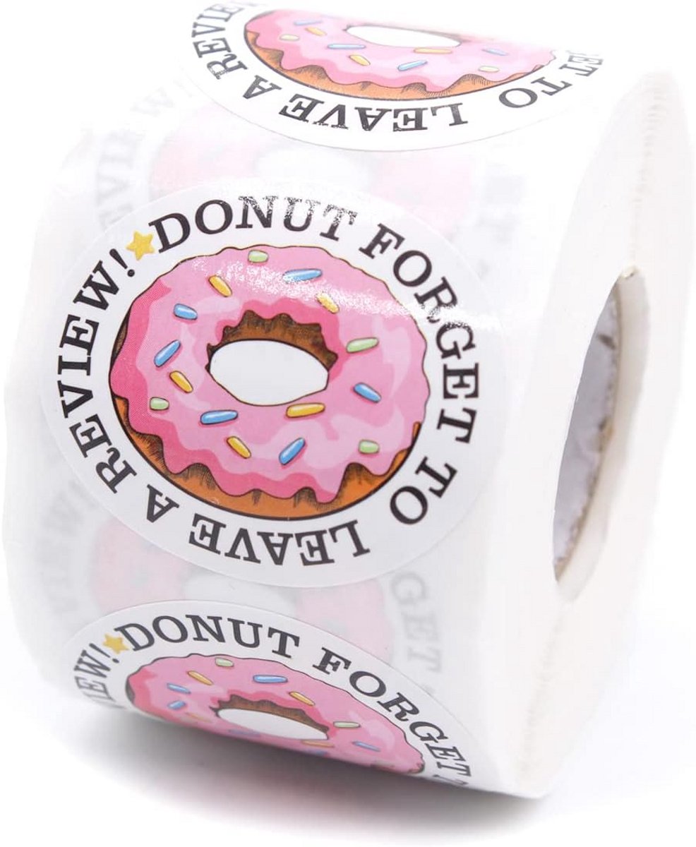 Donut Bedankstickers voor Verpakking en Verzending - 500 Stuks