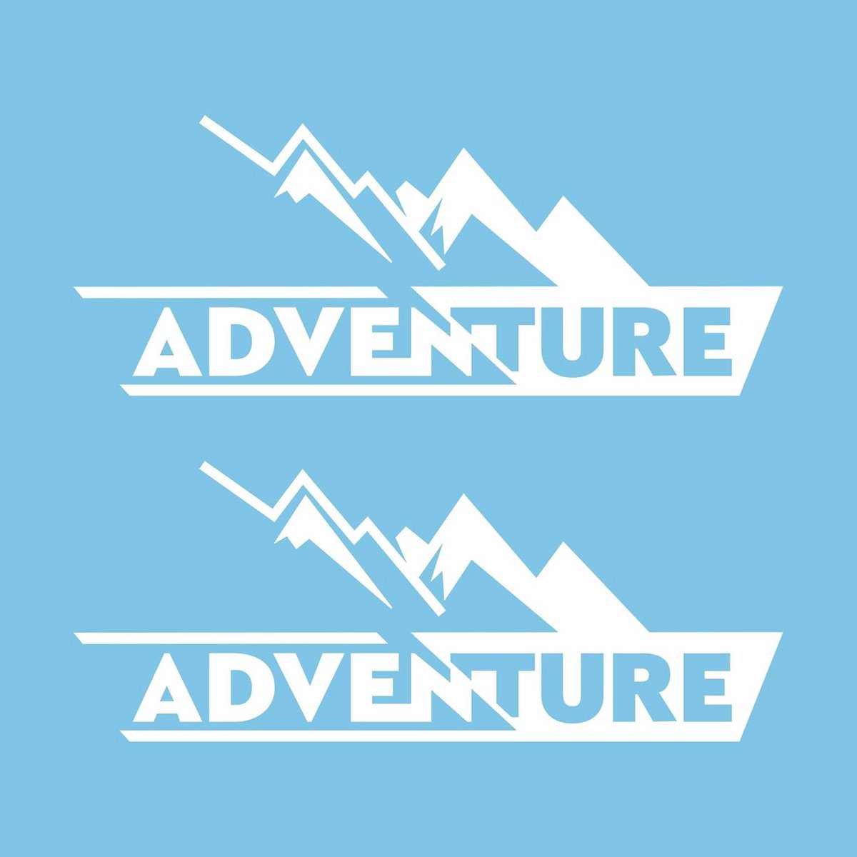 Set van 2 Off Road 4x4 Avontuur Stickers Wit - Waterdicht en Zonbestendig voor Auto Buitenzijde