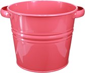 Decoratieve pot, roze metalen bloempot met handvatten, 31x26x21,5 cm