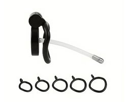 Mini peniskooi - Mini chastity - Zwart - kuisheidskooi - sub - kinky - kathether - 5 maat ringen - sleutels - bdsm
