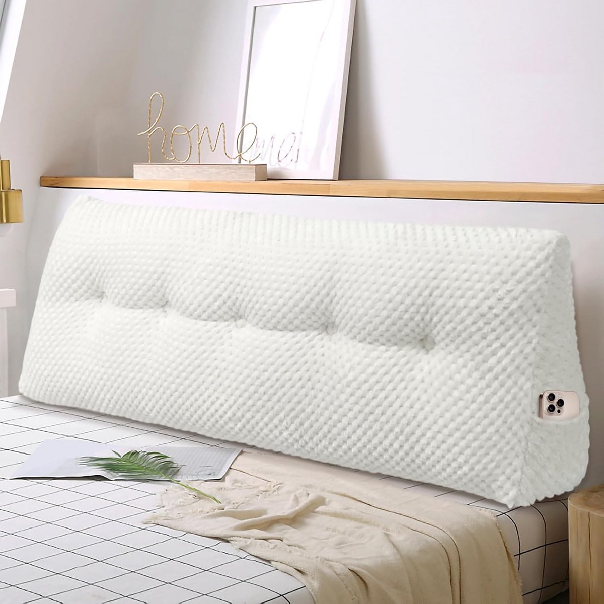 Wigvormig Steunkussen voor Rug en Nek - Comfortabel Leeskussen voor Bank en Bed