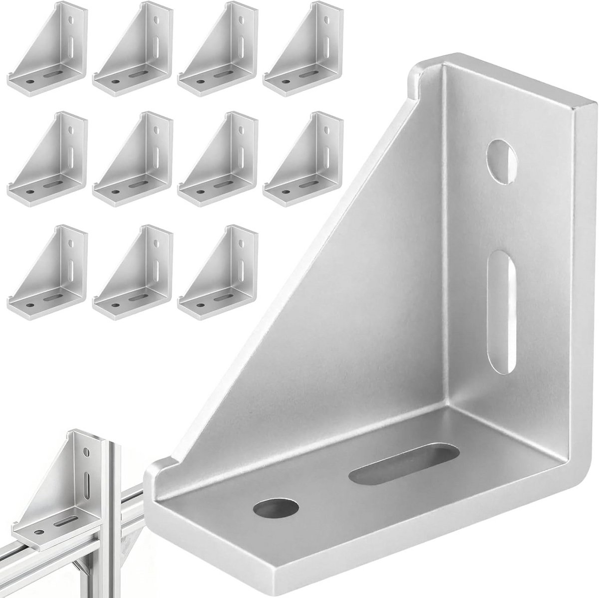 12 stuks Aluminium Hoekverbinders 90 Graden voor Aluminium Profielen