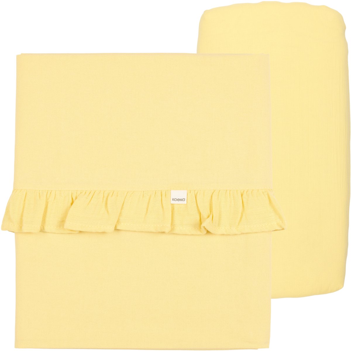 Koeka Faro Ledikantlaken & Hoeslaken Set Ruffle - Honey