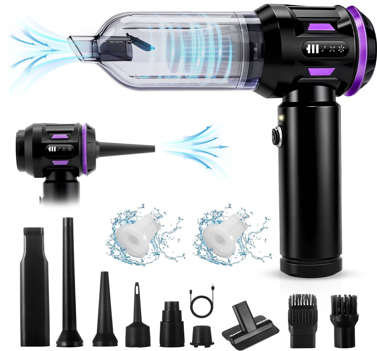 Glitzerlife Draadloze Handstofzuiger 25000 Pa - Mini Autostofzuiger - Shenzhen Gelvke Business Co., - €39,99