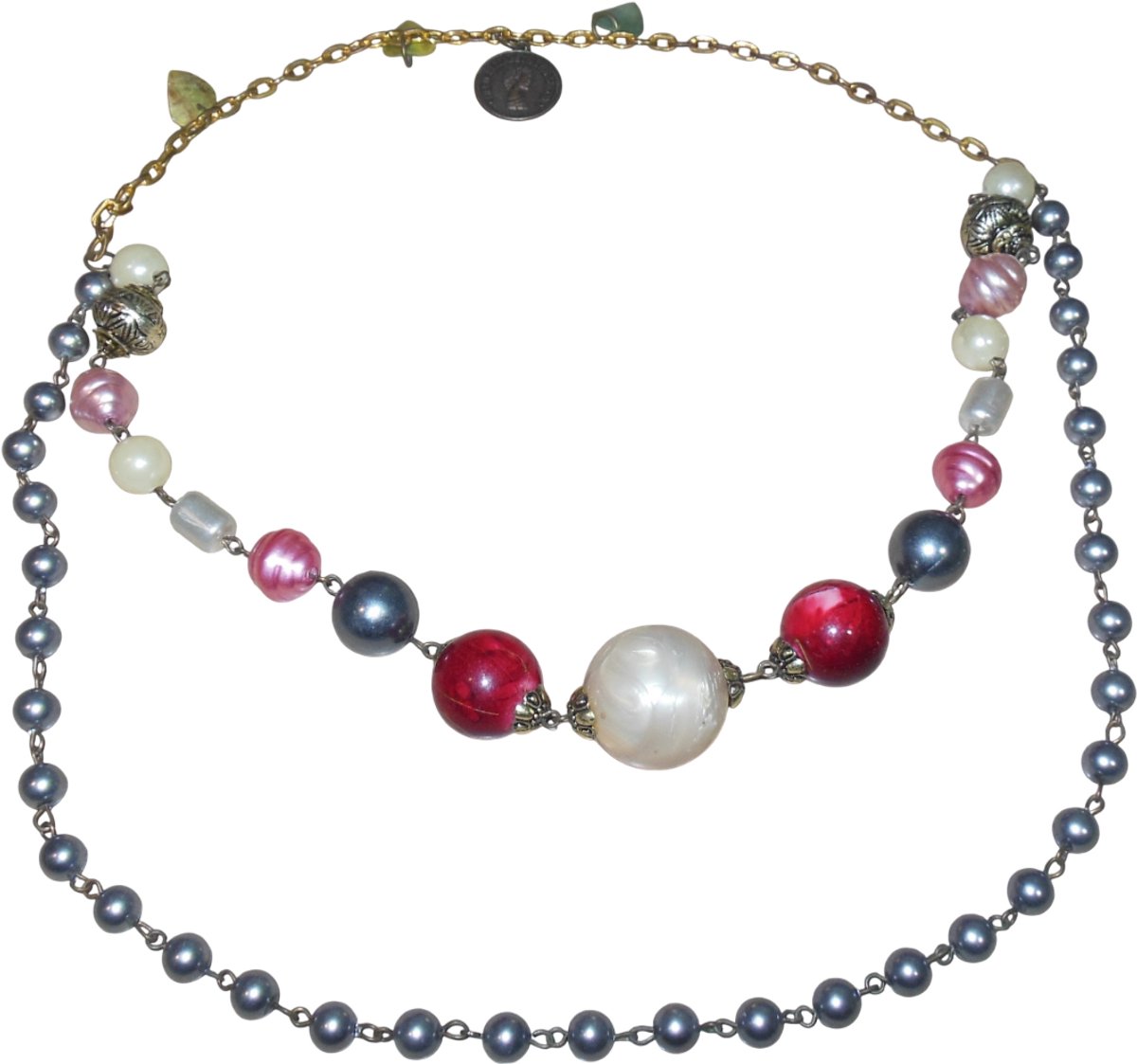 ketting diverse soorten parels-kralen en kleuren