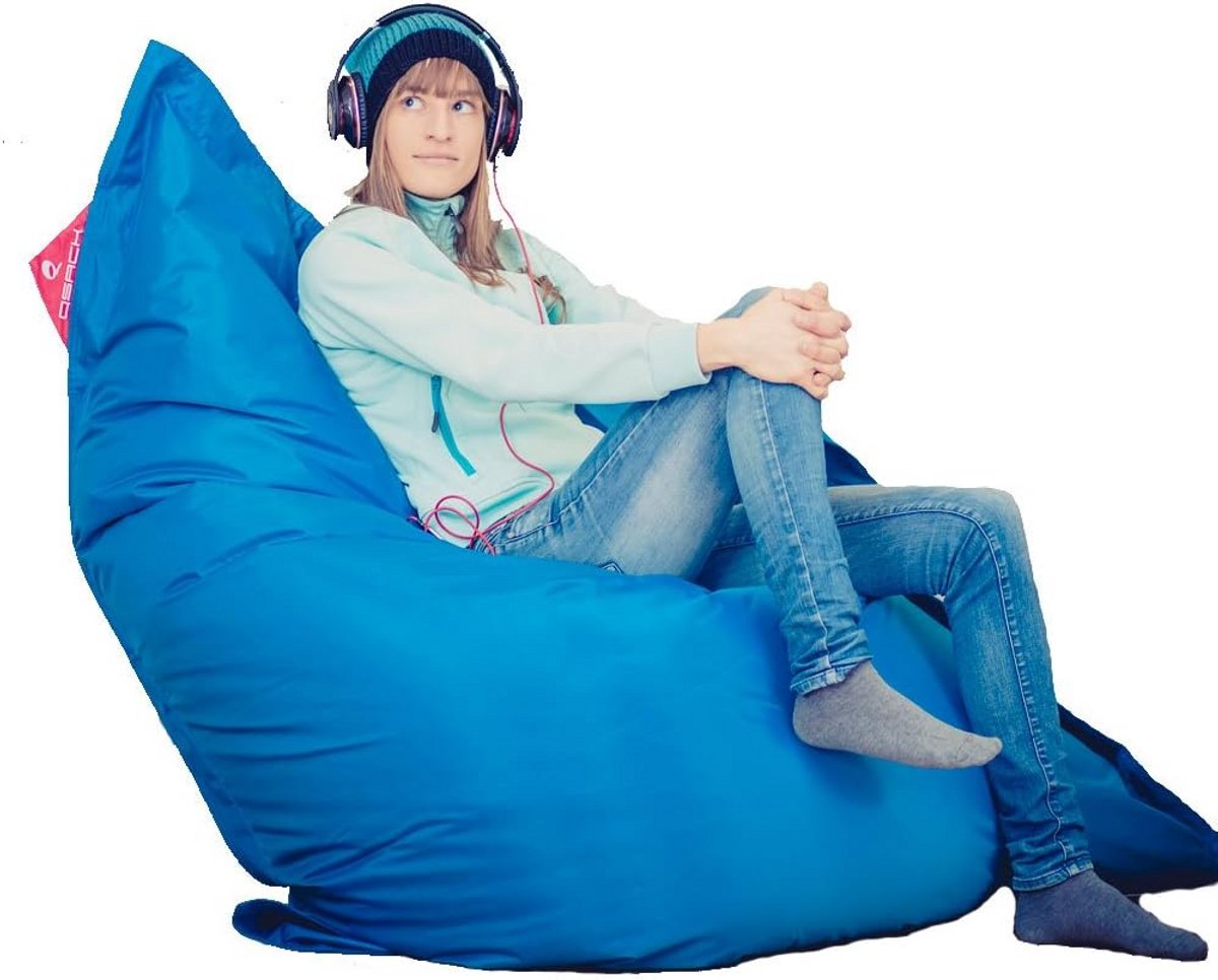 XXL Zitzak Buiten en Binnen 140x180 cm Blauw - Waterafstotend en Getest op Schadelijke Stoffen