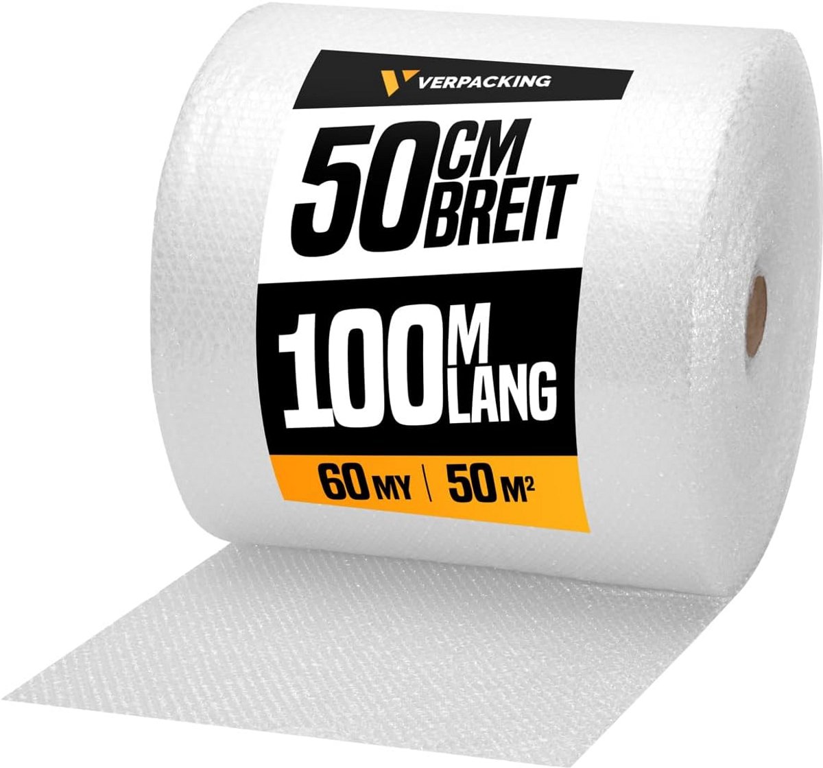 Luchtkussenfolie 4 Rollen (50 cm x 100m) Noppenfolie voor Verzending en Verpakking
