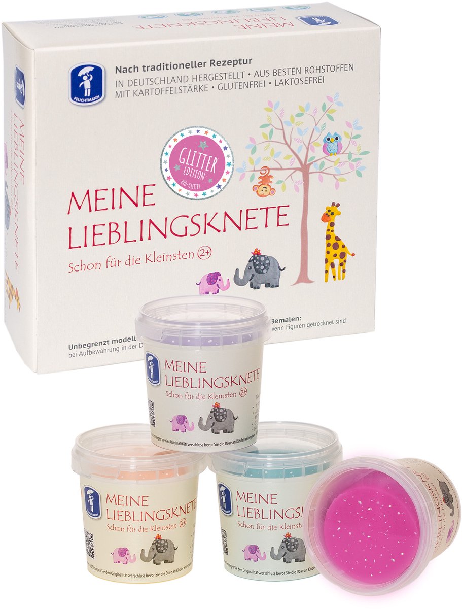 Feuchtmann klei Bio Glitter - creatieve speelset voor kinderen.