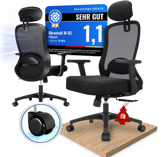 Milacyee Ergonomische Bureaustoel met Verstelbare - Milacyee® - €95,99