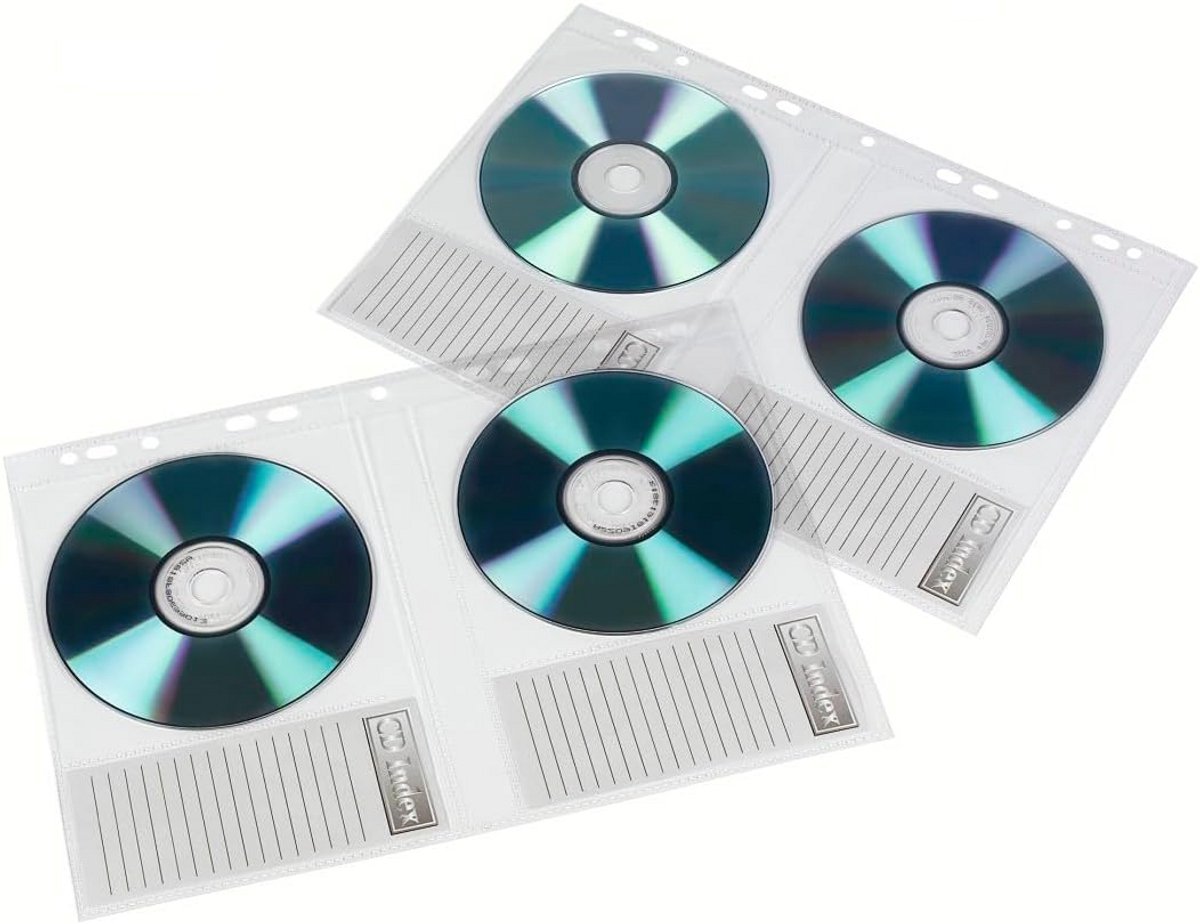 Set van 20 DIN A4 Hoezen voor CD-ROM, CD en DVD - Opslagmappen Polypropyleen