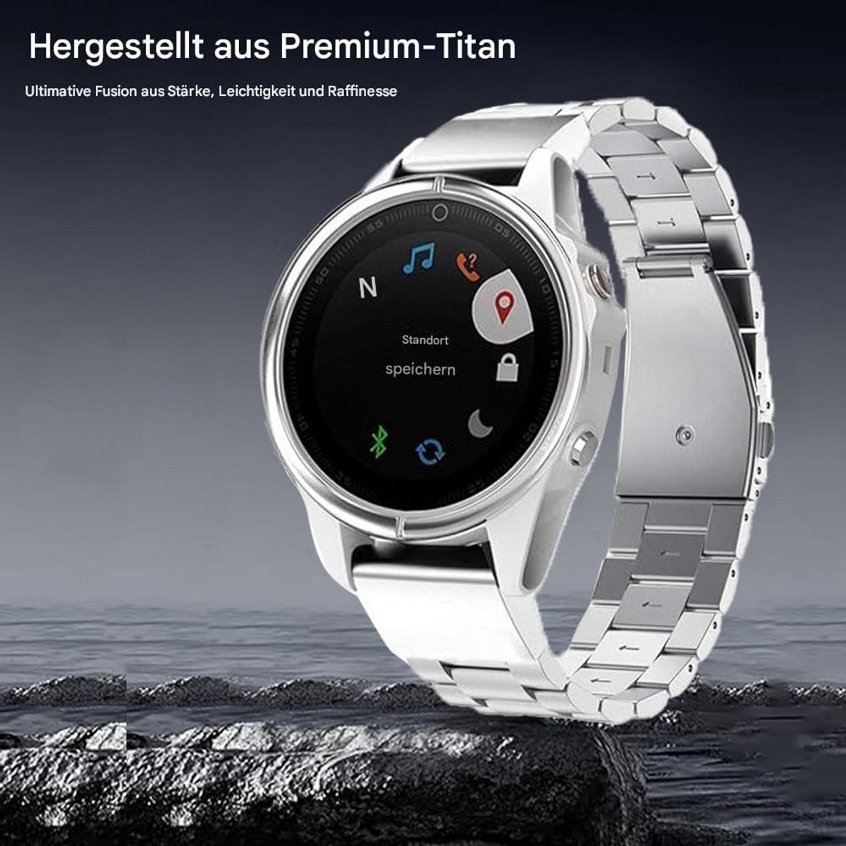 Titanium Horlogeband - 20mm, 22mm, 26mm Universele Metalen Band voor Smartwatches