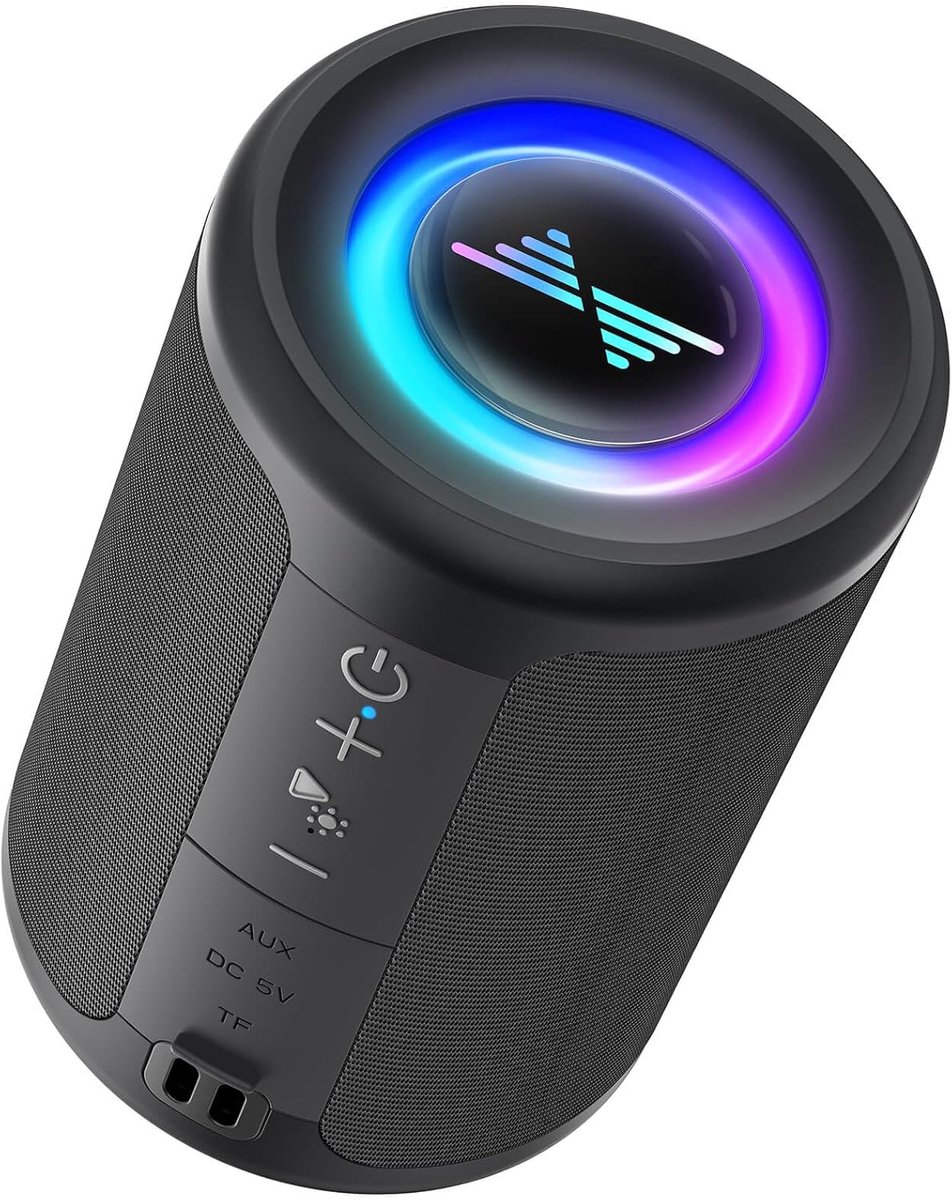 Kleine Bluetooth Speaker met Lichten – TWS, Bluetooth 5.3, Type C, AUX/TF – Voor Buiten & Thuis