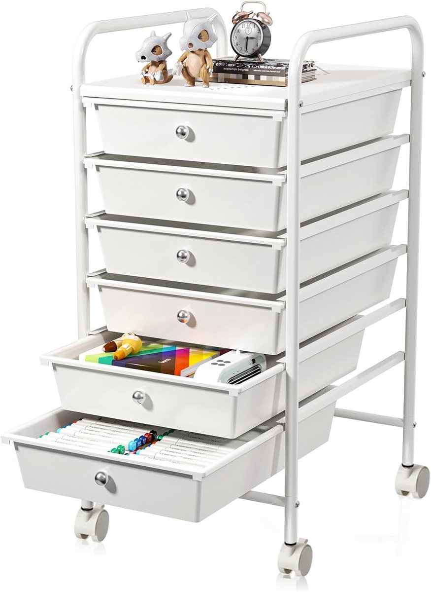 Verrijdbare Opbergwagen met 6 Laden - Multifunctionele Utility Cart