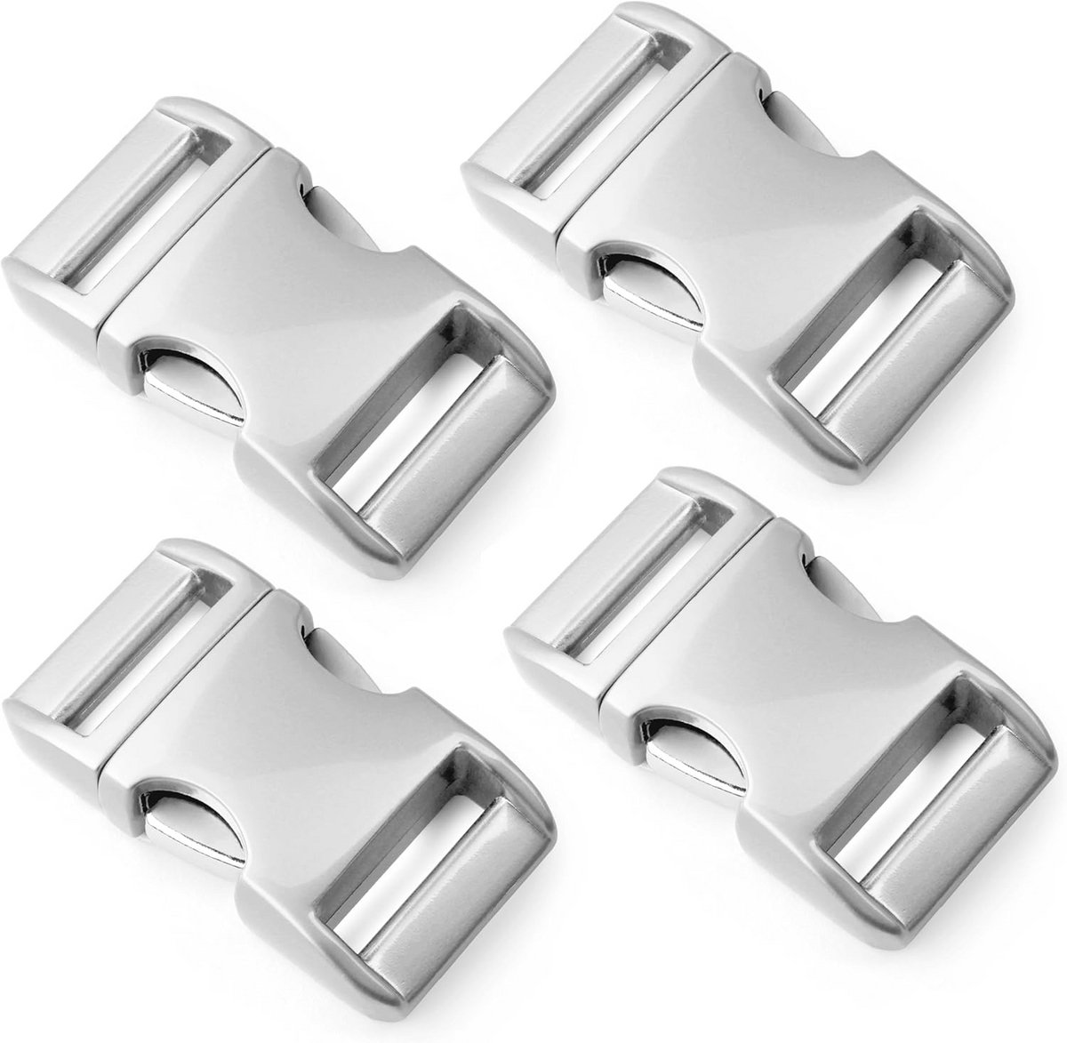 Set van 4 Stevige Metalen Kliksluitingen voor Paracord en Halsbanden 10mm