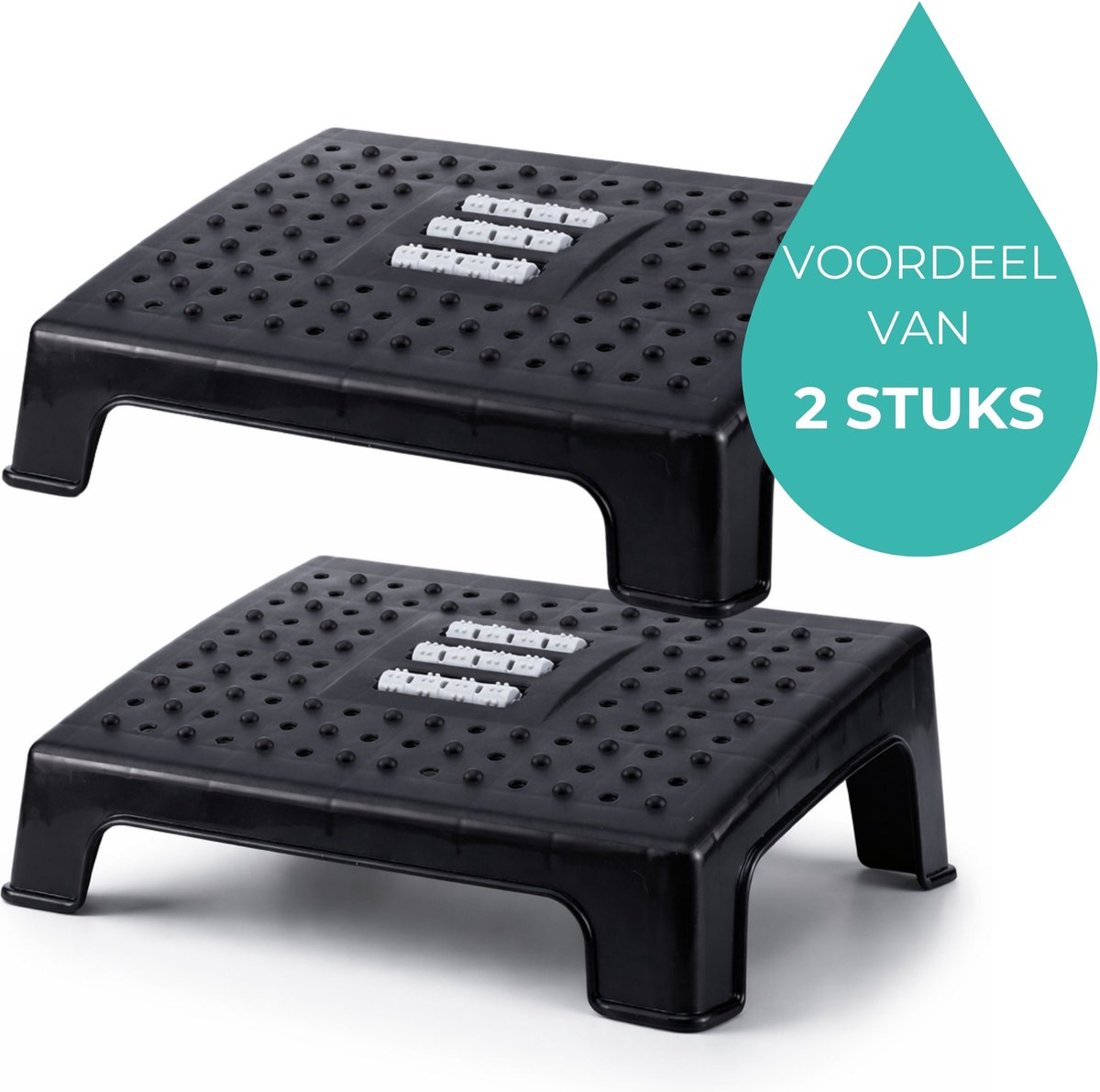 Voetensteun Bureau SET (2x) - Antislip - Ergonomische Voetensteun - Voetsteun Kantoor - Voetensteun Bureau Ergonomisch - Voetsteun - Bureau Voetensteun - Voetenbankje Bureau - Voetenbankjes - Ergonomische Voetenbank - Office van BUDDLEY