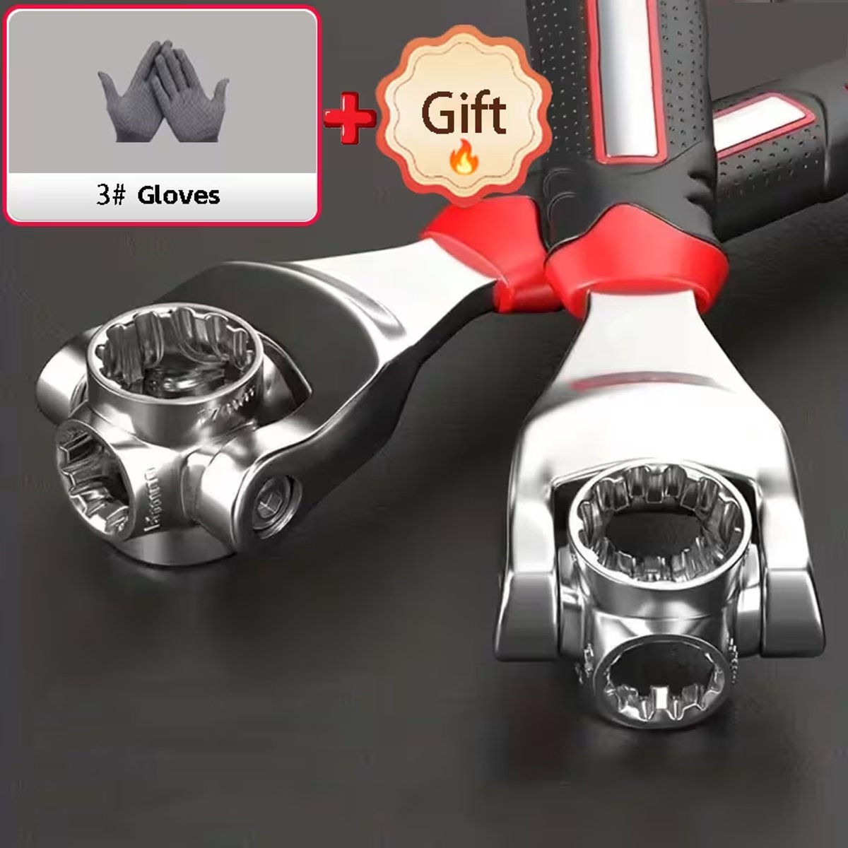 52-in-1 Multi-Function Wrench Set | Carbon Steel with Anti-Slip Handle, Free Anti-Slip Gloves Included