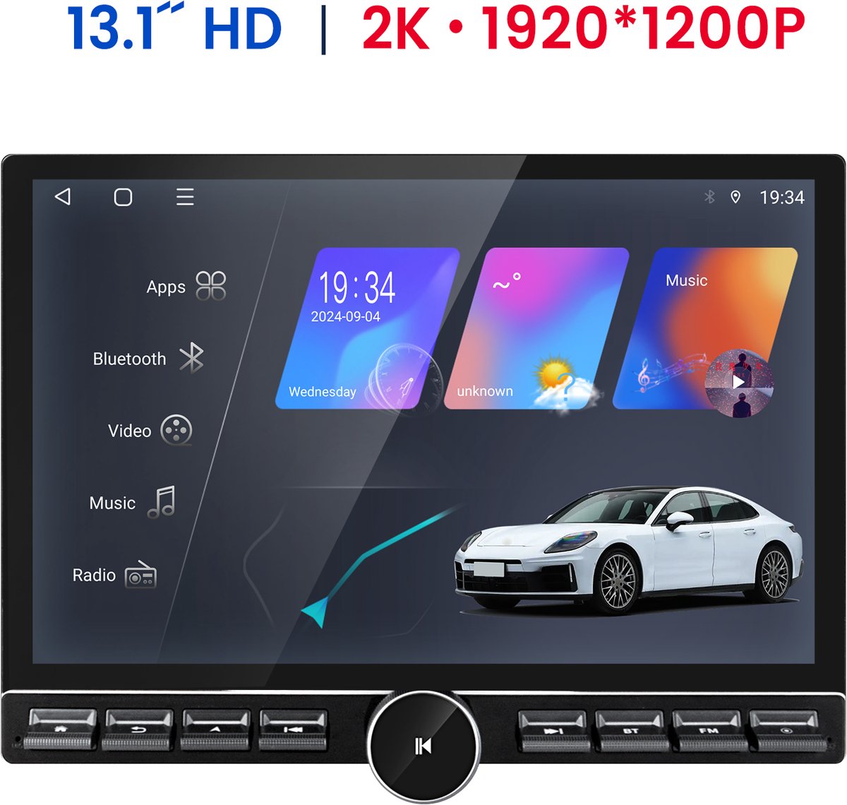 Junsun Android 15 Autoradio Geschikt voor Citreon C5 (2008 -2017) , 6GB+128GB, Draadloze CarPlay & Andriod Auto, DAB+, GPS-Navigatie, WIFI, Bluetooth, RDS, FM, SWC, 13,1-inch Touchscreen, 4G-LTE, DSP, Octa-core processor