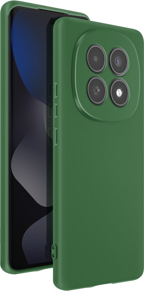 Avizar Soft-Touch Hoes voor Redmi Note 15 4G van Antislip Siliconen, Dennengroen