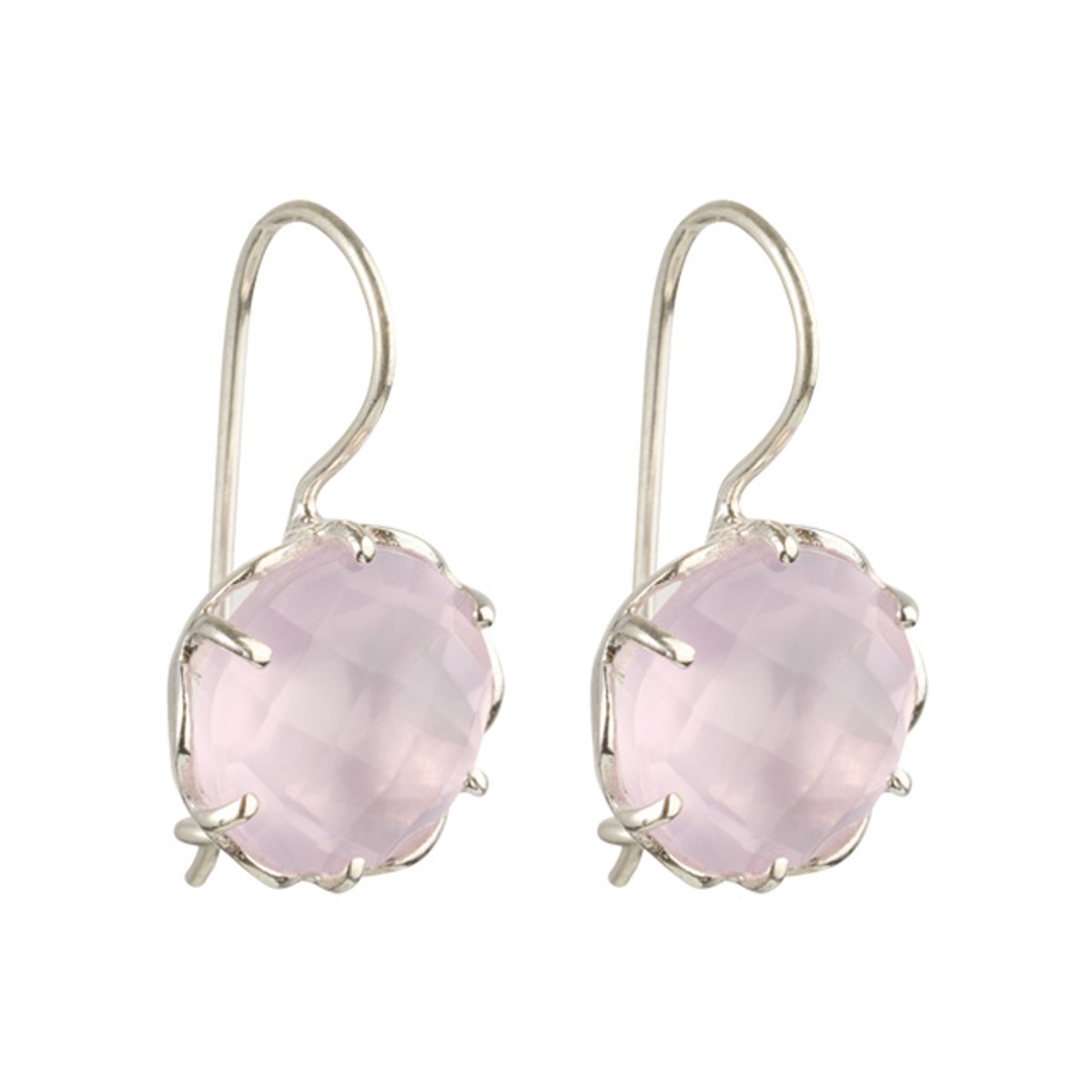 I'M ME JEWELLERY - flowercup oorbellen - roze chalcedoon - 925 sterling zilver