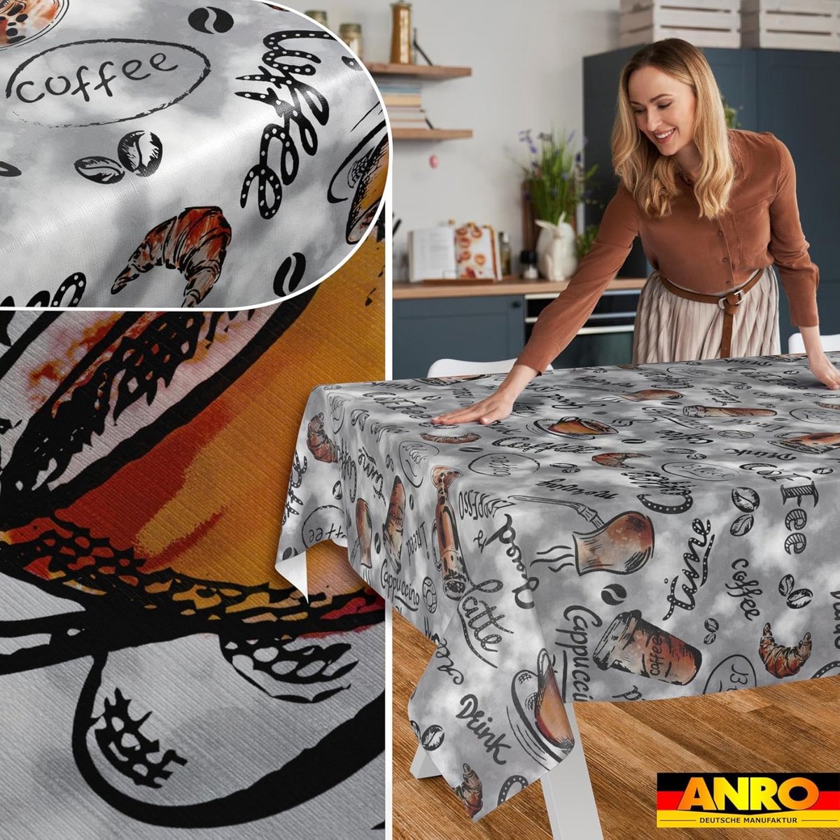 Wasbare Tafelzeil Rechthoekig 160x100 cm Waterafstotend Tropisch Patroon