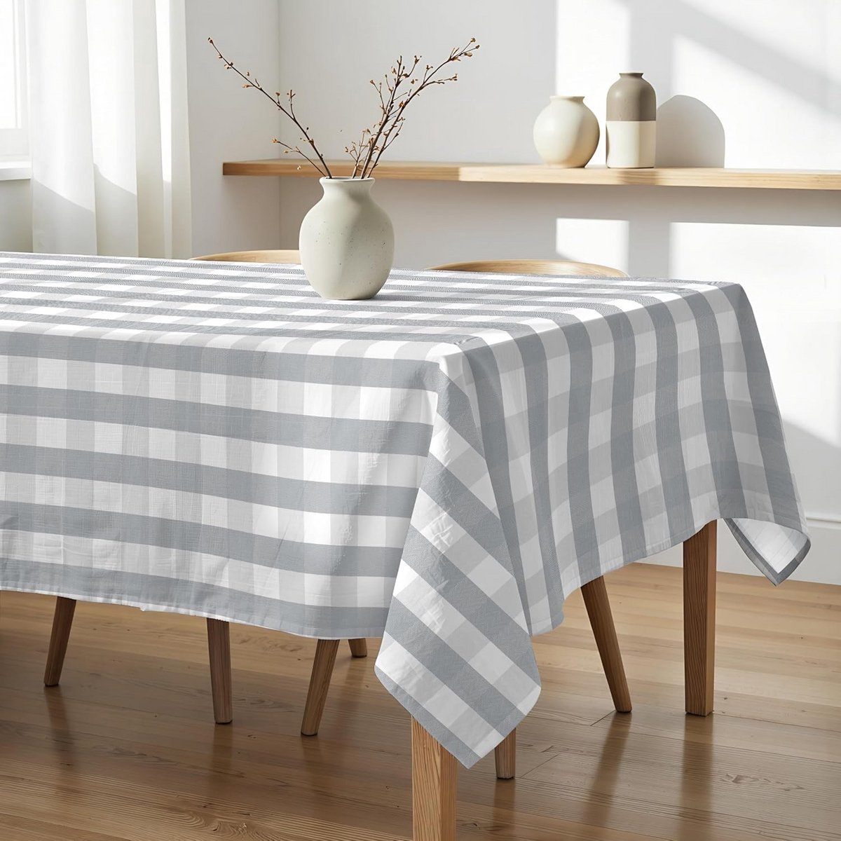 Geruit tafelkleed 200 x 140 cm - Waterdicht en Vlekbestendig Katoen