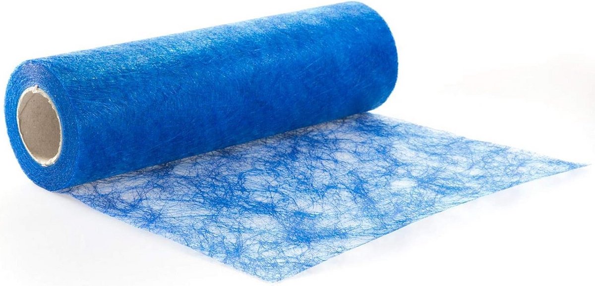 Lange Tafelloper Blauw Microvezel 20 Meter - Geschikt voor Feestdecoratie