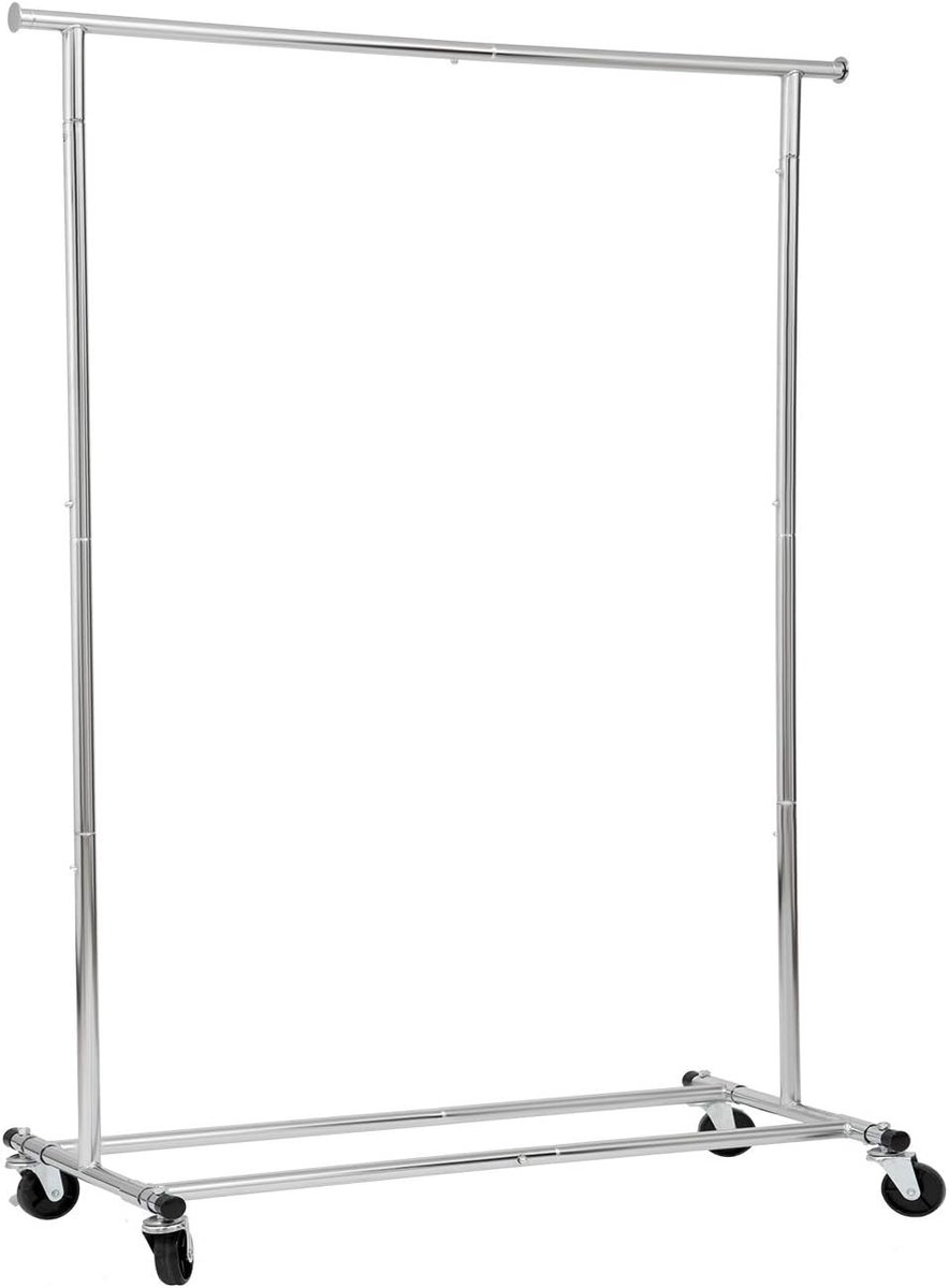 Kledingrek op Wieltjes - Kledingrek - Verrijdbaar op Wielen - Professioneel Kledingrek - Garderoberek - Hoogwaardige Kwaliteit - Kledingrek met Wielen - Kledingrekken - Kledingstang - 110 Kg - Zilver - van Imperatoris
