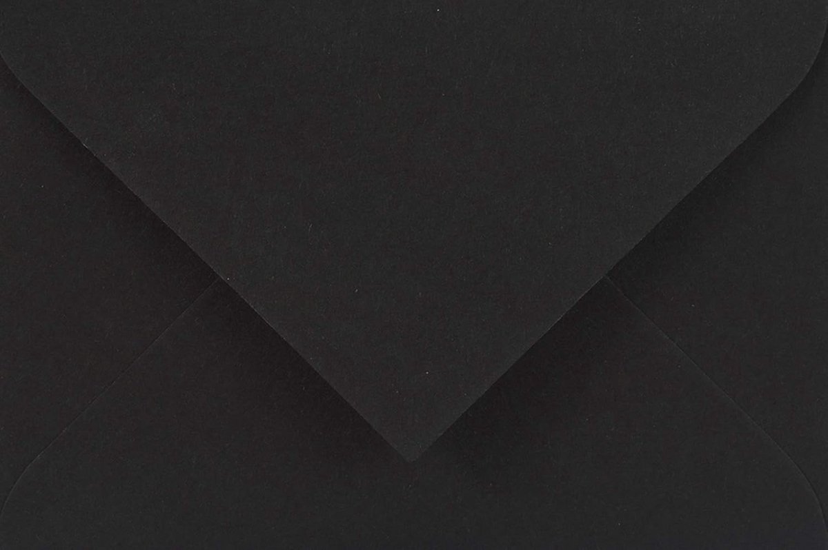 Zwarte C7 Enveloppen Puntige Klep 85x120mm Ambachtelijk Papier 115g