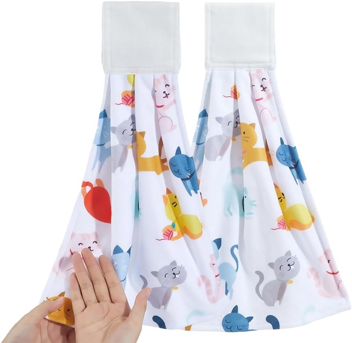 Set van 2 Zachte Keukenhanddoeken met Ophanglus - Absorberend en Decoratief Vaatdoek