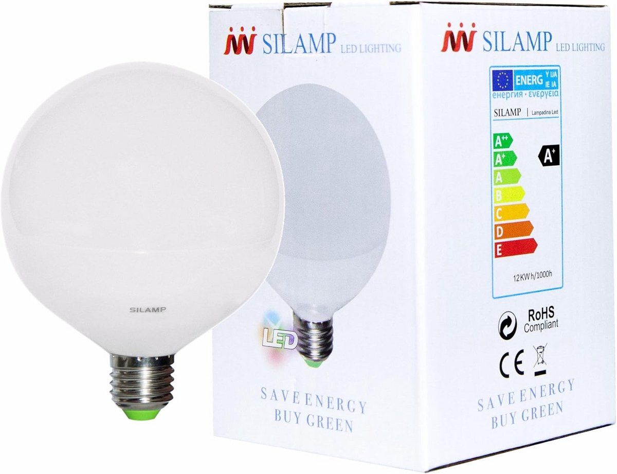 Grote E27 LED Gloeilamp 12W Bolvormig 300 Graden Neutraal Wit Licht 4000K