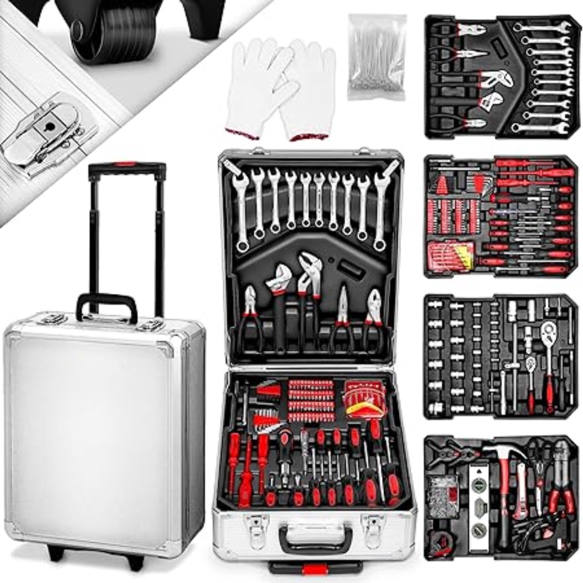 DnA® Gereedschaptrolley - Gereedschapstrolley Leeg Met Wielen - Gereedschapstrolley - Zilver - 37cm x 21cm x 47cm