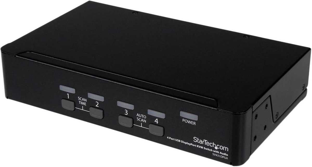 4-Poorts USB DisplayPort KVM Switch met Audio en USB Hub