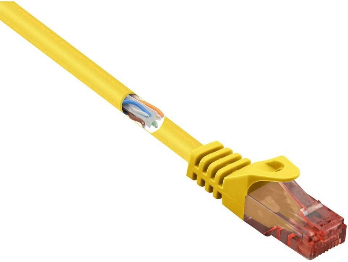 Netwerkkabel CAT 6 U/UTP Patchkabel 50 cm Geel met Klikbescherming
