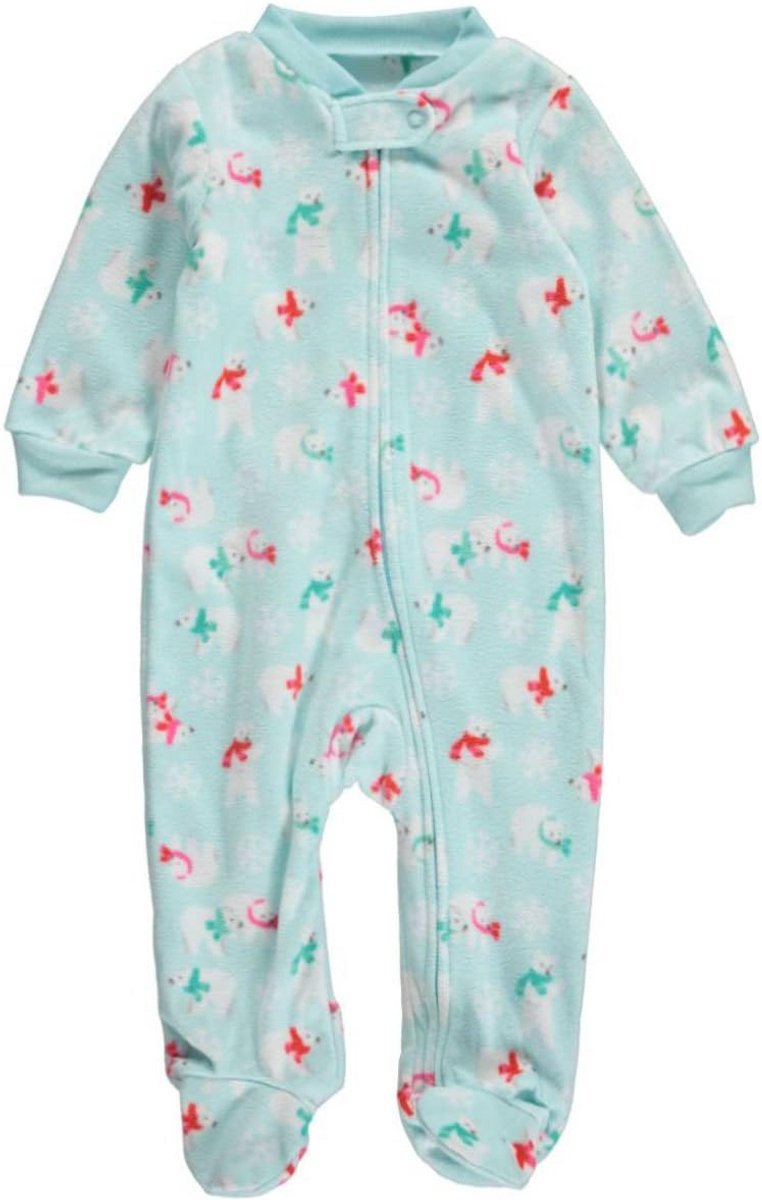 Zachte Baby Meisjes Overall met Voetjes - Microfleece Jumpsuit
