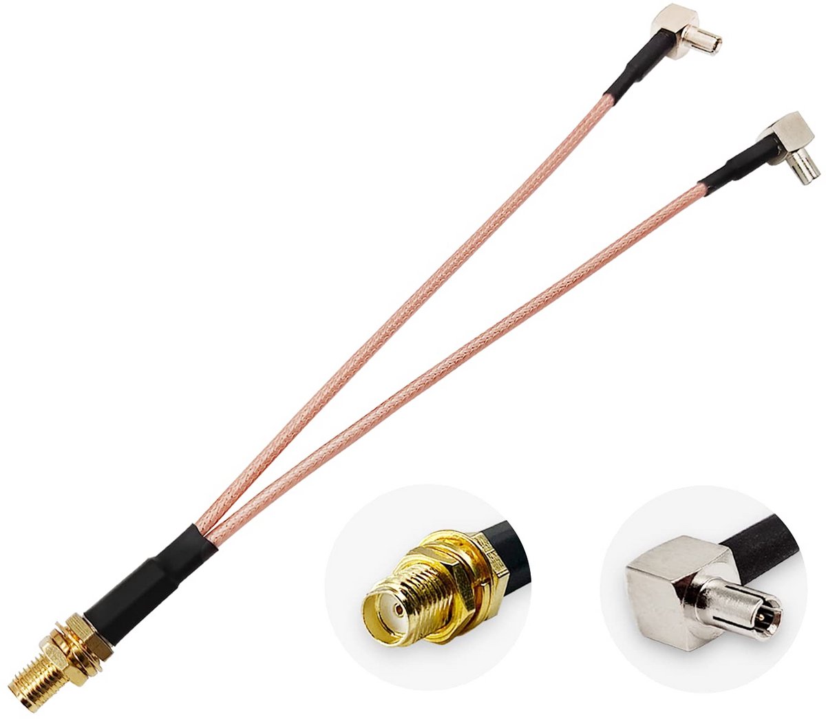 SMA Vrouwelijk naar 2x TS9 Mannelijk Haakse Splitter Kabel RG316 15cm voor 4G LTE Antenne Router