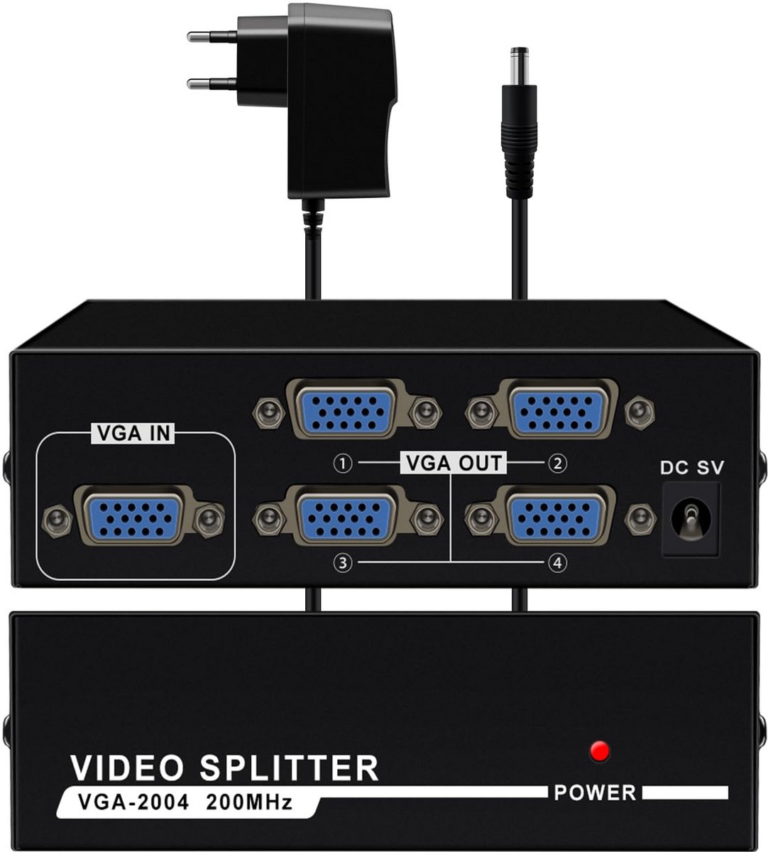 VGA Splitter 1 naar 4 met Hoge Resolutie voor Monitoren en Projectoren