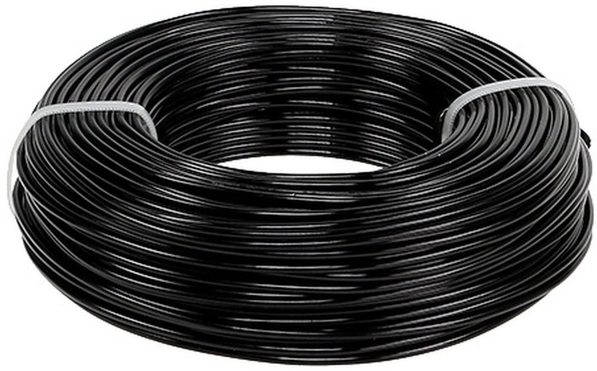 Aluminiumdraad Ø2mm, rol van 60m, 500g - Flexibele hobbydraad in zwart