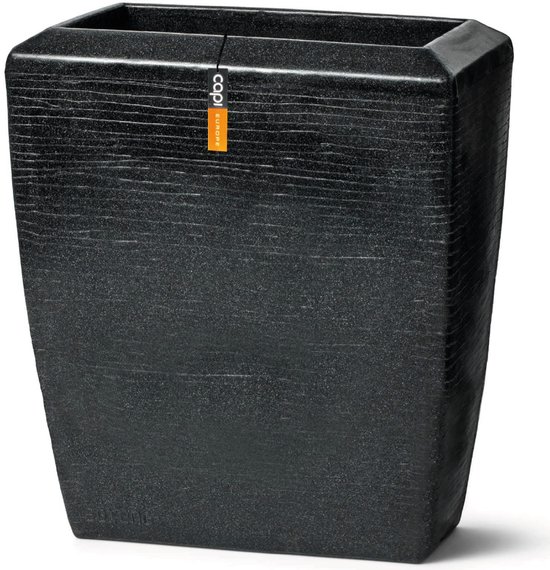 Capi Europe - Bloembak rechthoek hoog Arc Granite - 90x35x60 - Zwart - Bloempot Voor binnen en buiten - Beschikbaar in XL formaten - Breukbestendig - 100% Recyclebaar - Levenslang garantie - NBLS8063
